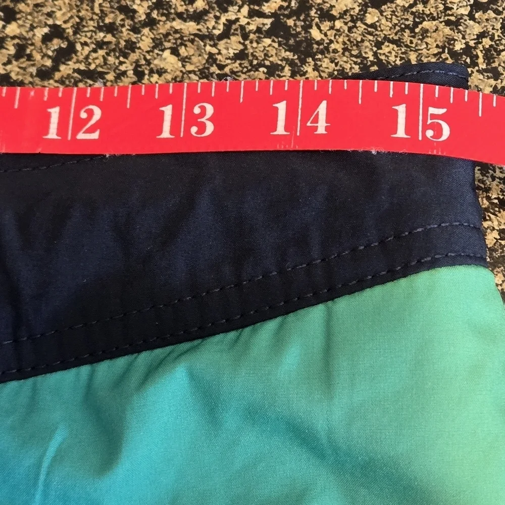 Speedo Men's M Blue Black Board Shorts Swim Trunks Colorful Neon Trim Drawstring